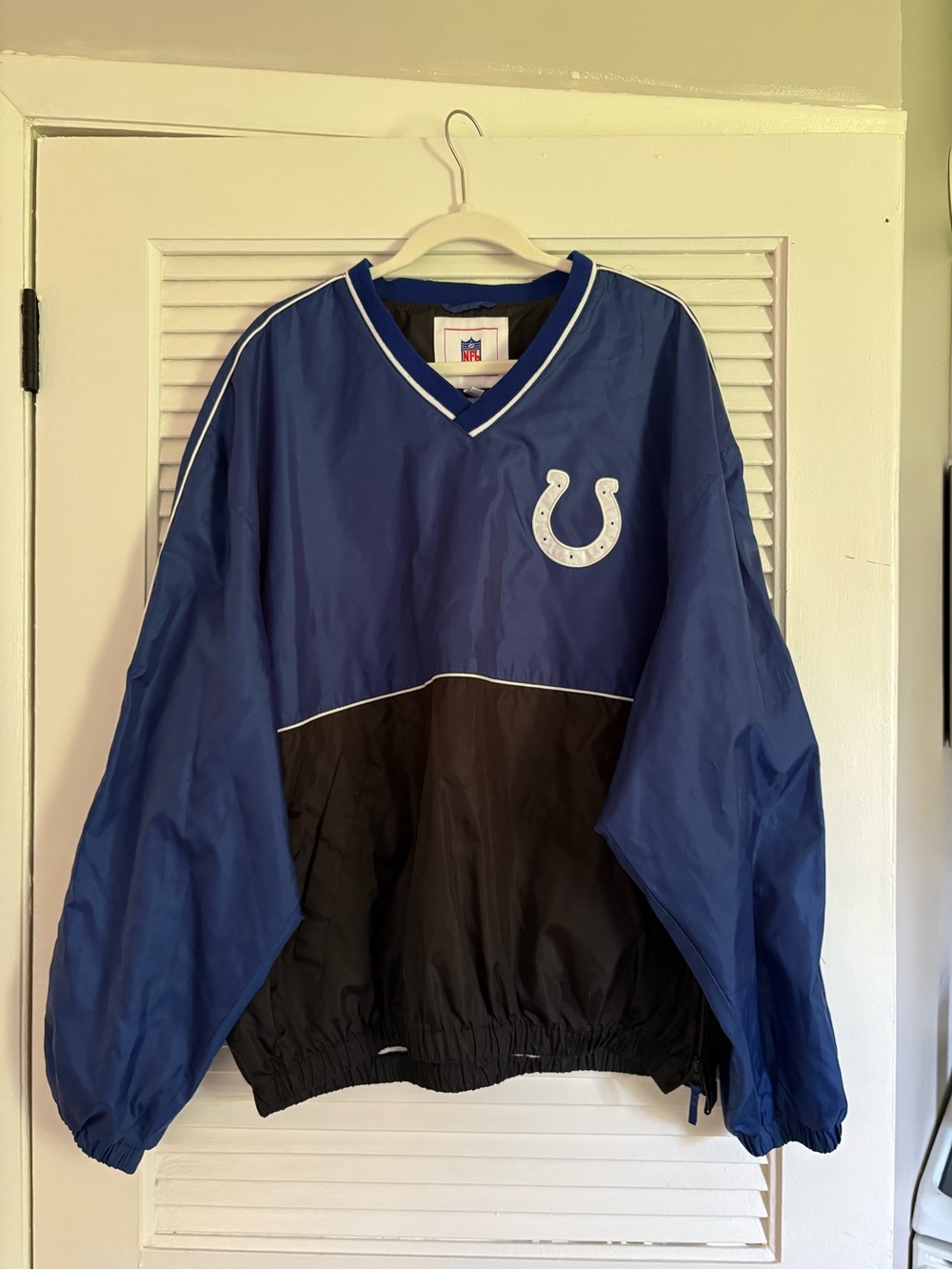 NFL Blue and Black V-Neck Pullover with White Trim